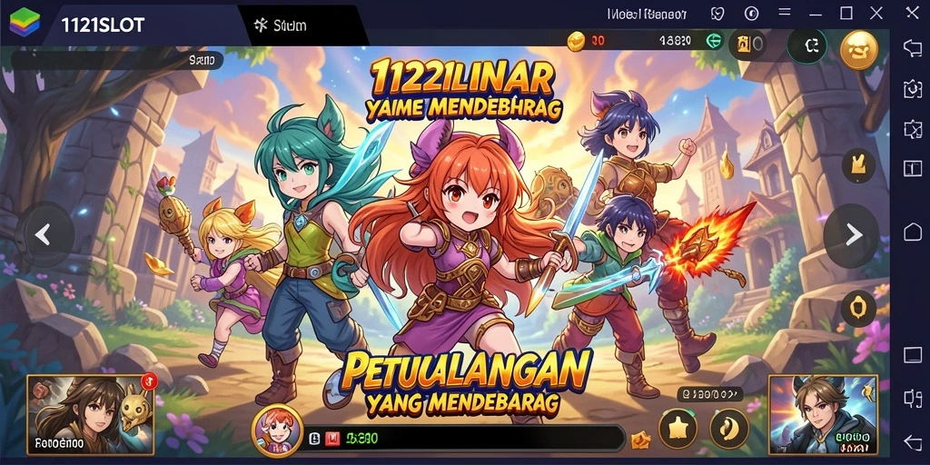 Tampilan gameplay 1121SLOT dengan karakter Anime menarik.