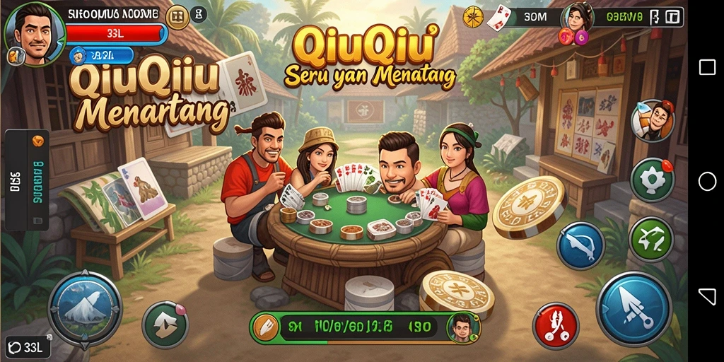 Screenshot gameplay QiuQiu di 33L, menunjukkan aksi seru.