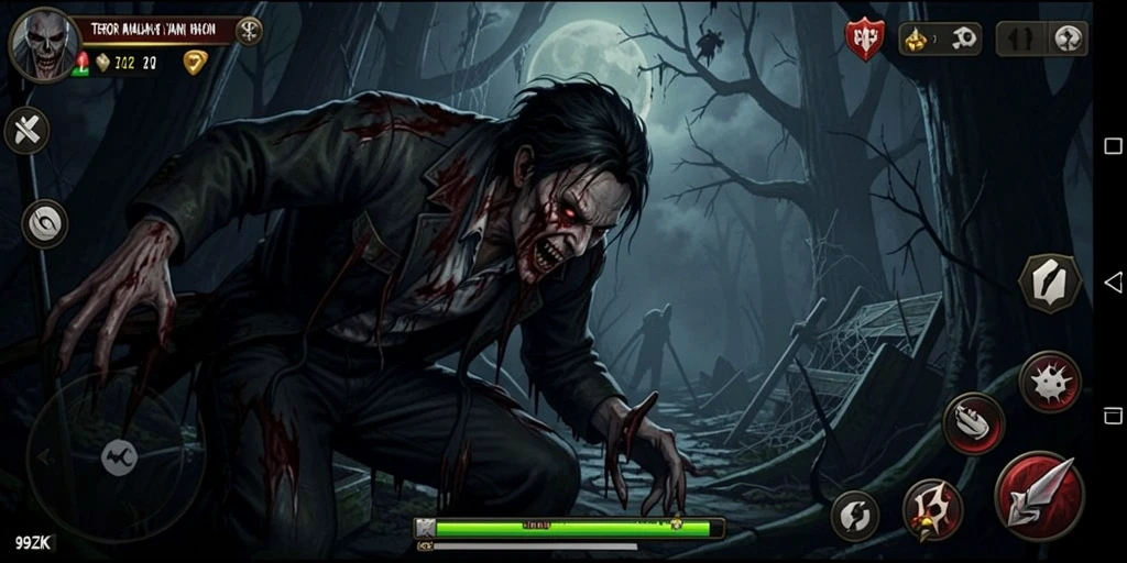 Screenshot gameplay menampilkan momen menegangkan dalam 99ZK.