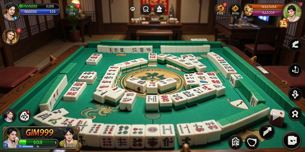 Screenshot GIM999 menampilkan gameplay Mahjong yang seru dan menarik.