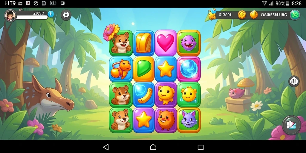 Tampilan menarik gameplay HIT9 dengan level Match-3 yang menantang.