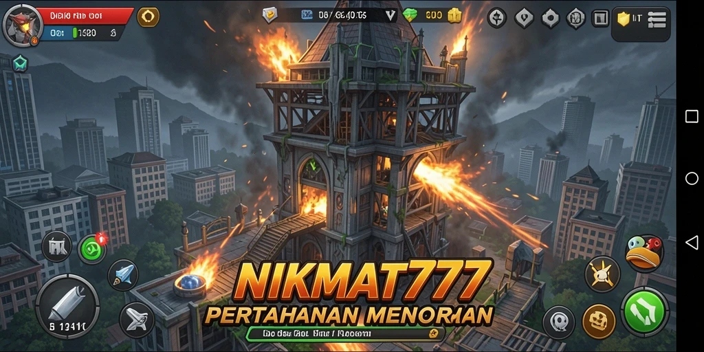 Screenshot gameplay Tower Defense yang menegangkan di NIKMAT777.