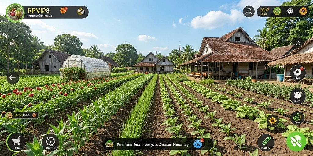 Screenshot gameplay RPVIP8 menampilkan pengalaman bertani yang seru dan interaktif.